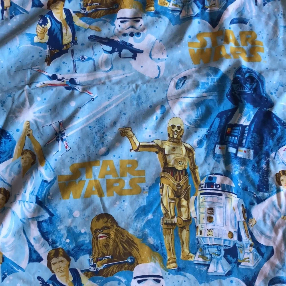 Star Wars Twin Flat Sheet Vintage STAR WARS BLUE TWIN FLAT 70s Star Wars